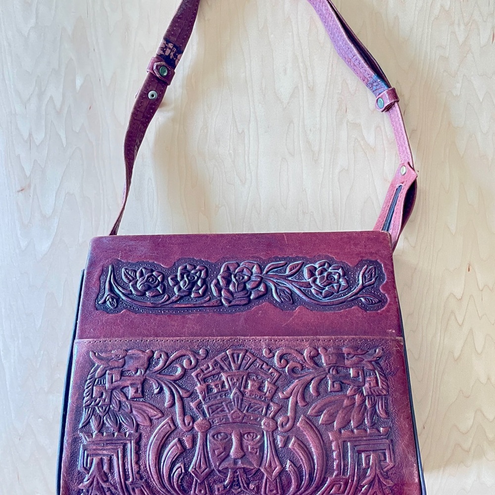 Vintage Leather Hand Tooled Purse